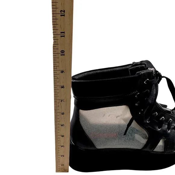 Demonia Boots Womens 7 Platform Holographic Whimsigoth Witch Punk Rave GRIP-102 - Picture 14 of 16
